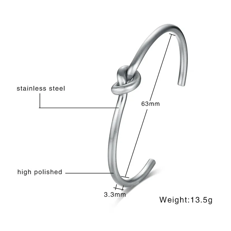 Мужской браслет с бантом из нержавеющей стали, античный серебряный цвет, крученый браслет с узлом, браслет унисекс, мужские ювелирные изделия, Pulseira Braslet - Окраска металла: Silver color