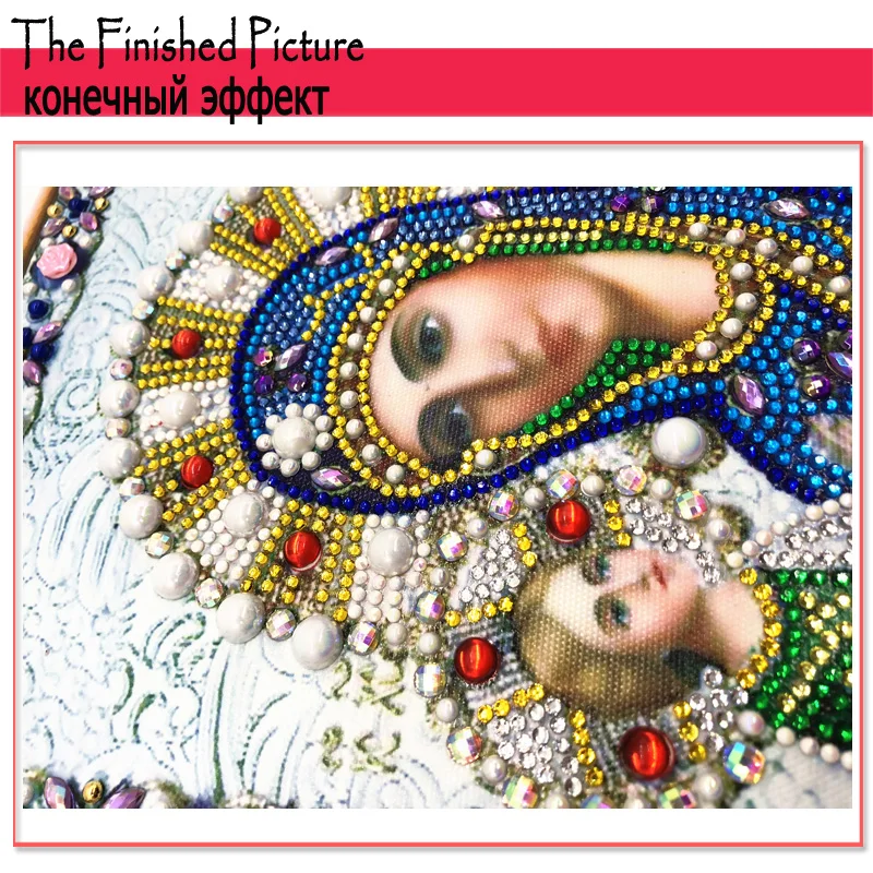 RUBOS DIY Diamond Painting Icons Theotokos Jerusalem Religion Diamond Embroidery 5D Big Bead Pearls Glass Mosaic 3D Crystal Sale (17)