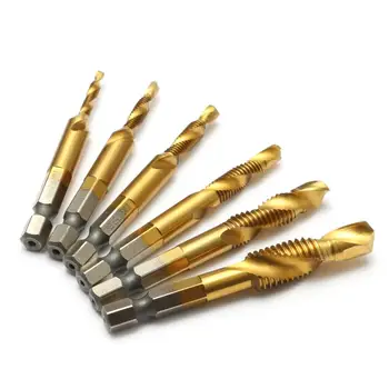 

DANIU 6pcs M3-M10 Spiral Pointed Taps HSS 6542 Tapping Forming Tap Drill Bits Metric Spiral Fluted Machine Screw Tap Kit