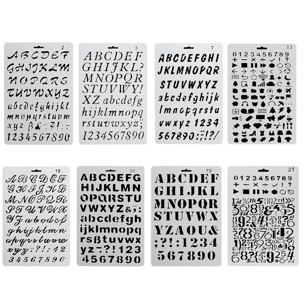 

Number English Letters Stencils for DIY Scrapbooking Plastic Handmade Cake Template Crafts Diary Decor Painting Drawing Spray