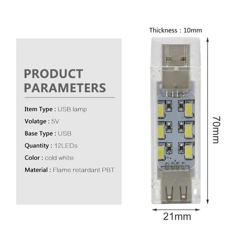 Мини USB СВЕТОДИОДНЫЙ Ночной светильник 12 Светодиодный s 5 В лампа белая лампа для чтения гаджет Ноутбук power Bank компьютер ноутбук ночник