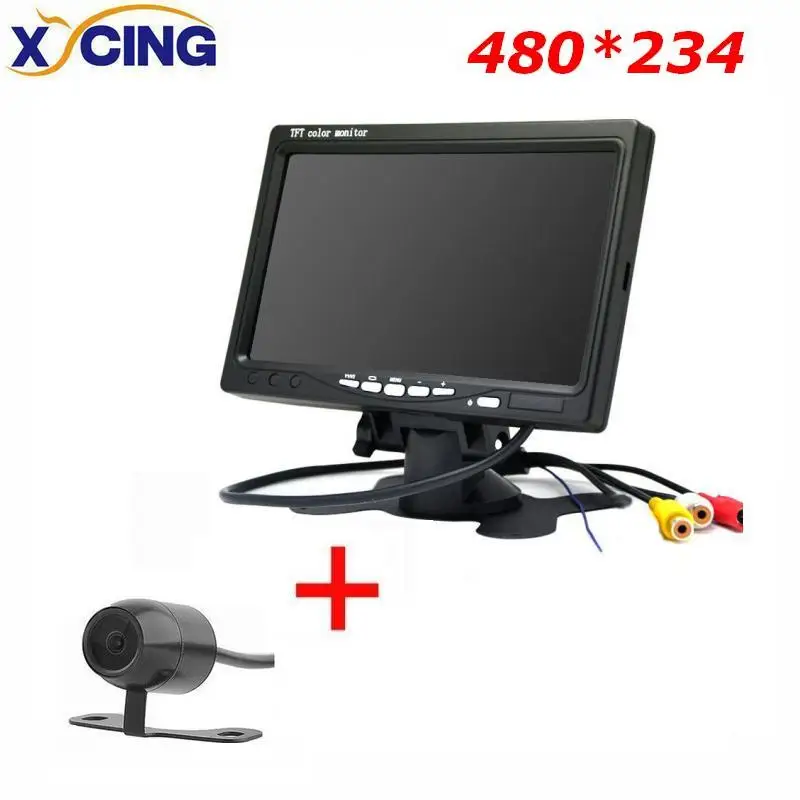 XYCING RVC093 наборы 7 дюймов TFT ЖК-дисплей Экран 480*234 Pixel 2 AV Вход автомобильный монитор+ Цвет задний вид автомобиля резервного копирования Камера - Цвет: RVC093-480-E300