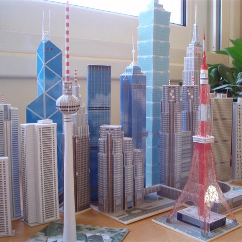 Christmas Toy Set Diy 3d Famous Skyscraper Buildings Educational Paper Model Puzzles For Adults Children Home Bar Decoration Toy Puzzles For Adults Model Puzzlepuzzle Model Aliexpress