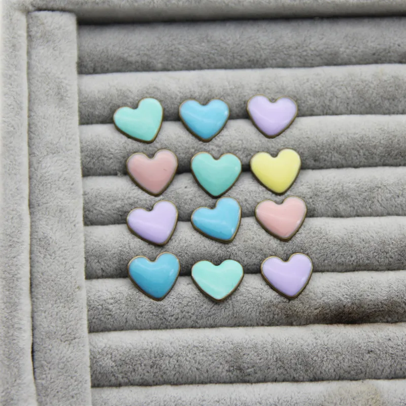 20pcs16mm смешанного металлического Lovely Heart ожерелье с штифтики для Скрапбукинг