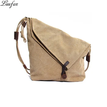

Luufan High quality women canvas bags solid casual messenger bag big capacity button design female hobos crossbody bag bolsas