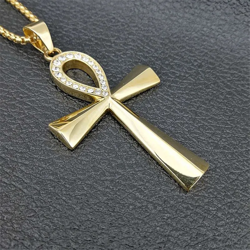 Egyptian Ankh Cross Pendant Necklace For Women And Men Key of Life Stainless Steel Egyptian Jewelry - Image 2