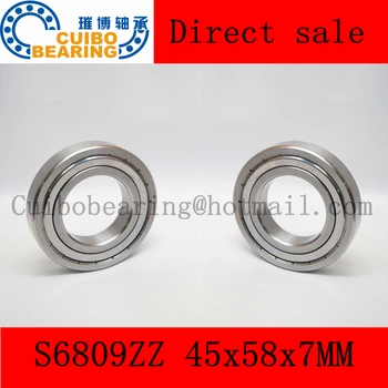 

Free Shipping 10 PCS S6809 ZZ 45x58x7 Stainless Steel Shielded Miniature Ball Bearings S6809Z S61809ZZ