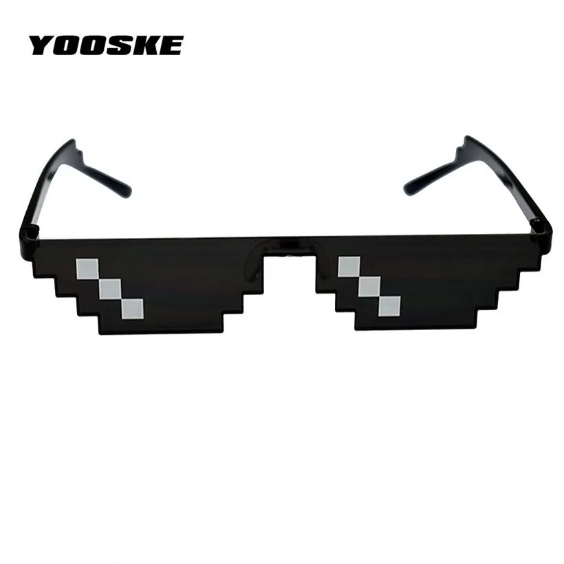 

YOOSKE Deal With It Glasses Mosaic Pixel Thug Life Sunglasses Men Party Eyewear Dealwithit thug life Popular Around the World