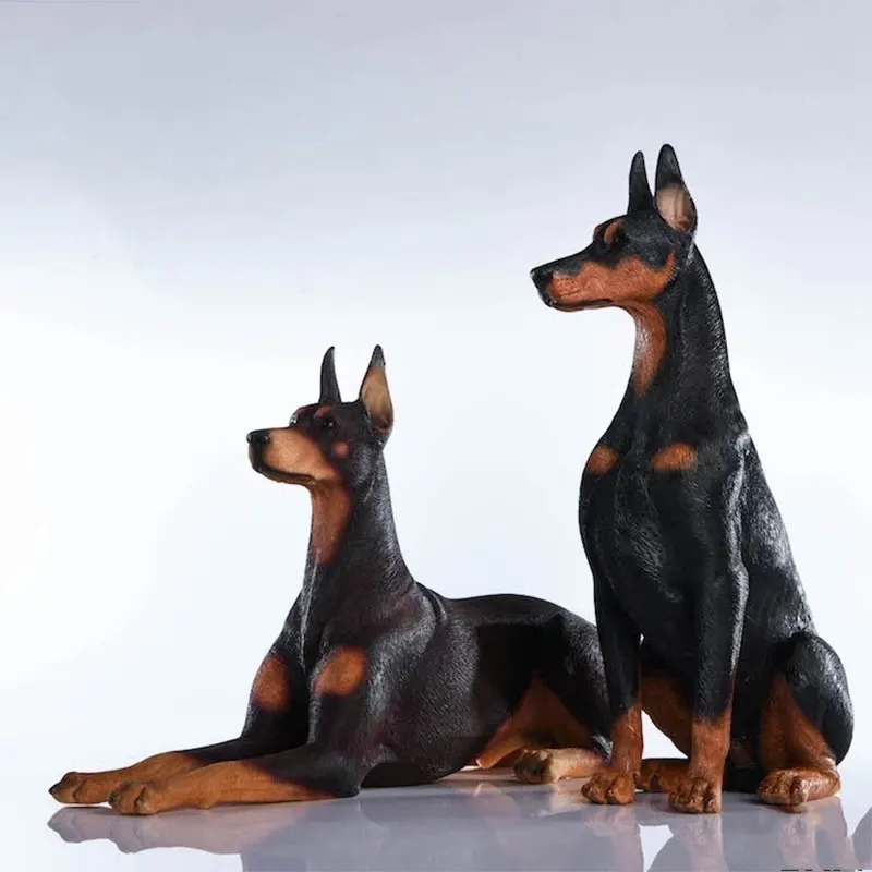 

1/6 Scale Doberman Dog Model Accessories Black Brown Hound Scenery Decoration Model Toy Collection
