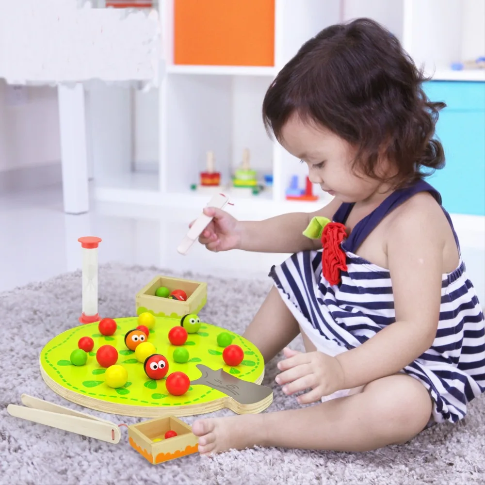 

TOPBRIGHT Wooden Toy Montessori Gordon Apple Picking Game Colorful Fruit Tree Clip Balls Hand-eye Coordination Toy