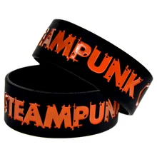 OBH 2 шт один дюйм широкий черный Кроссфит стимпанк силиконовый браслет для спорта