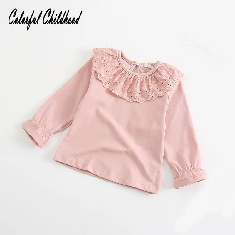 

Baby Girls White Blouse Spring autumn Lace Girls Shirt Long-Sleeve Tops toddler kids Clothing 0-24m