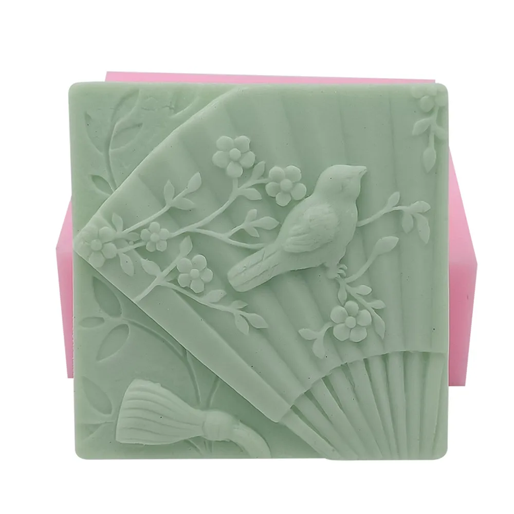

Bird Design Silicone Soap Mold Square Silicone Molds for Handmade Soap