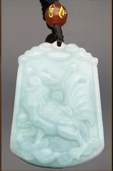 

Large size design carved rooster style pendant bead string necklace charm that female children