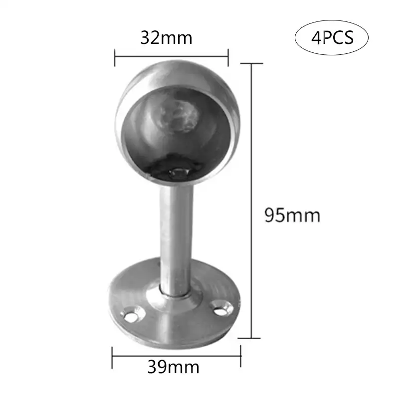 The Best 4 Pcs Shower Curtain Closet Rod Holder Pipe Flange Socket Ceiling Mount Bracket Stainless Steel 889