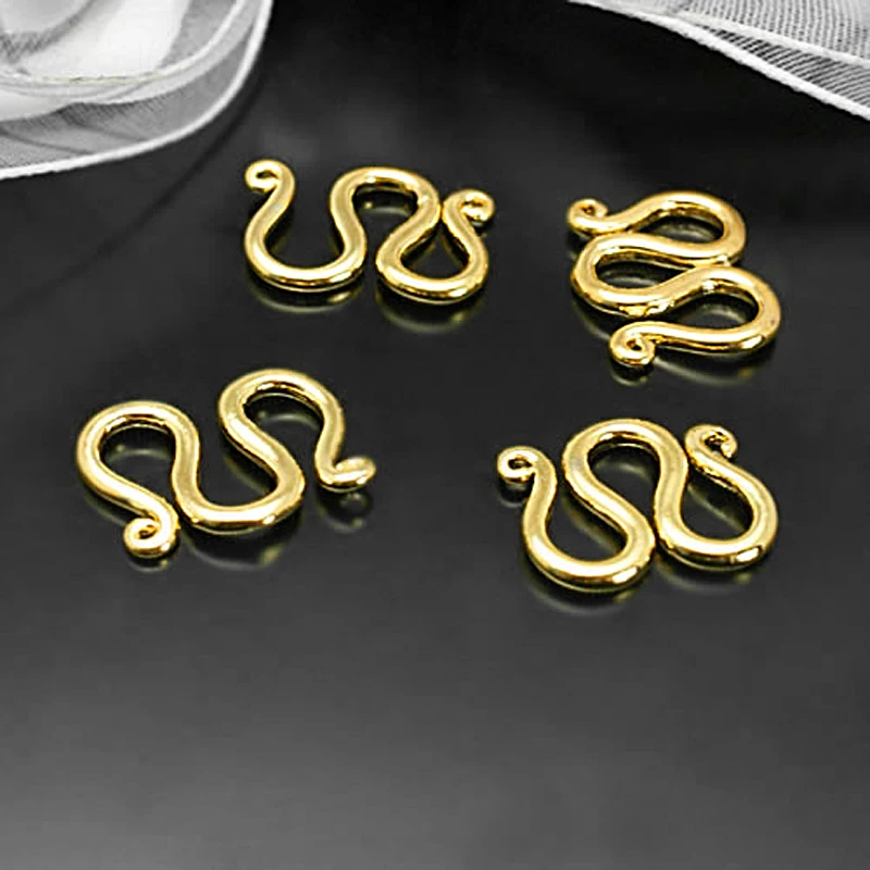 

(27672-2)40PCS 13x10MM Gold Color Brass M Shape Necklace Clasps Diy Jewelry Findings Accessories Wholesale