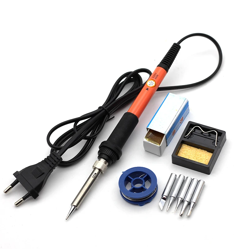 Soldering Iron 220v 60w Thermostatic Electric Mini Solder Iron Station With 5pcs Soldering Tip