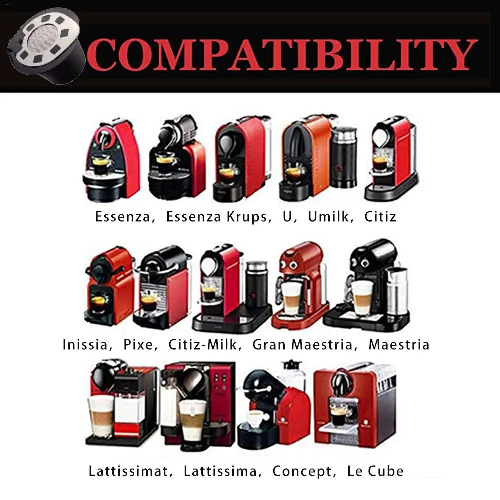 5PCS Reusable Coffee Capsule Refilling Cup Filter Coffee Machines Capsule Stainless Steel Lid For Nespresso Nespresso Machine 5PCS Reusable Coffee Capsule Refilling Cup Filter Coffee Machines Capsule Stainless Steel Lid For Nespresso Nespresso Machine