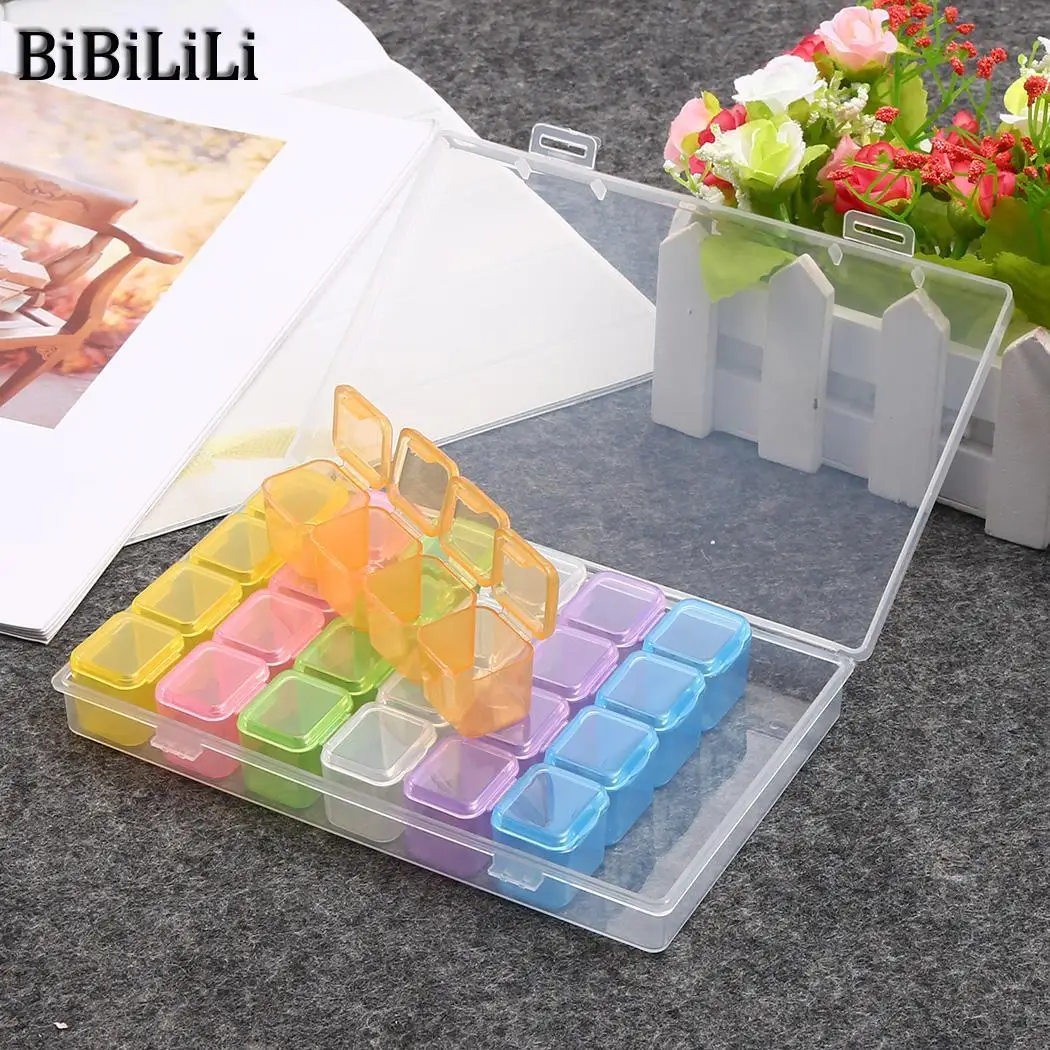 28 Container Plastic Case Diamond Embroidery Painting Accessory Box