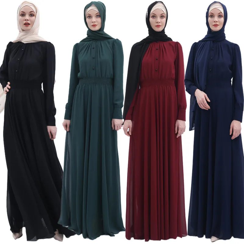 Летняя шифоновая абайя кимоно мусульманское платье хиджаб Турция Кафтан платье из Дубая Оман Ближний Восток Eid Рамадан Исламская