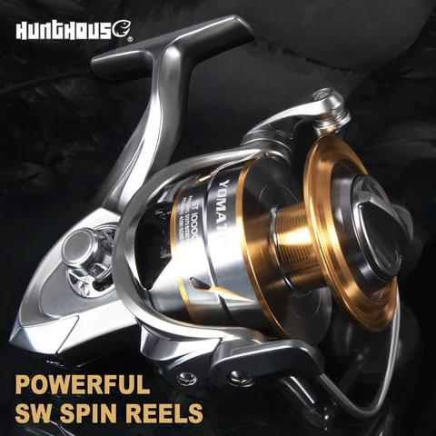 Molinete de Fiação Hunthouse Japão Pesca Saltist Lsw3000-lsw10000 4.9: 1 5.1: 10bb Liga 20kg Jigging Fiação Trolling Carretel Fez