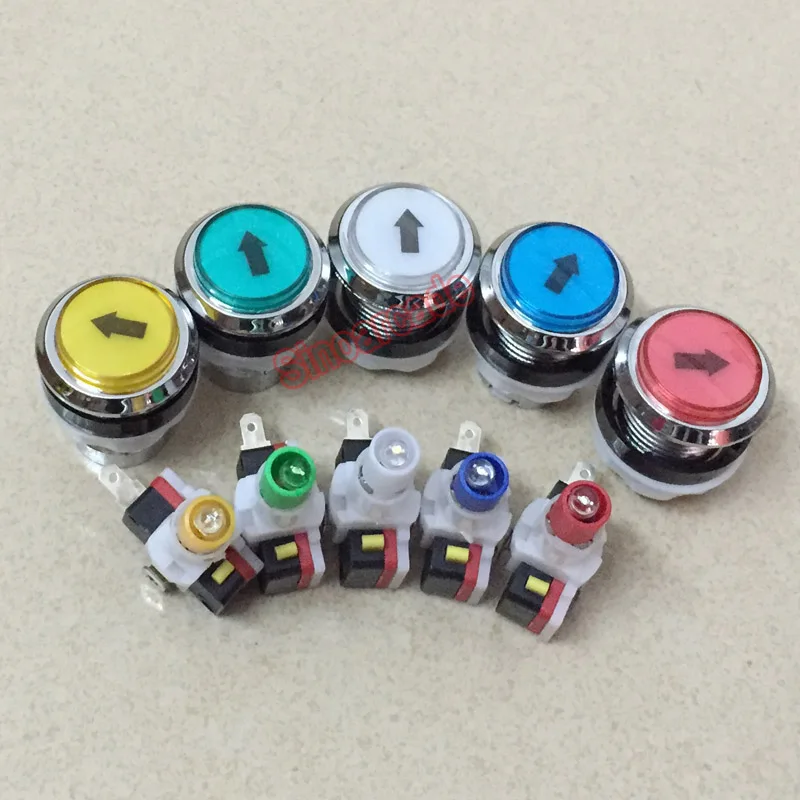 

5 PCS of Arcade game ARROW 12V illuminated LED Push Button for Mulitcade arcade MAME 5 colors Available