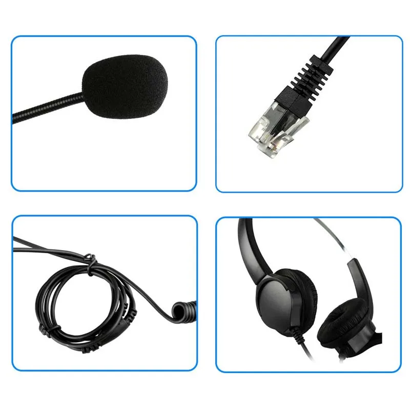 DOITOP Hands free колл центр бинауральные гарнитура наушники с микрофоном Шум отмена 4