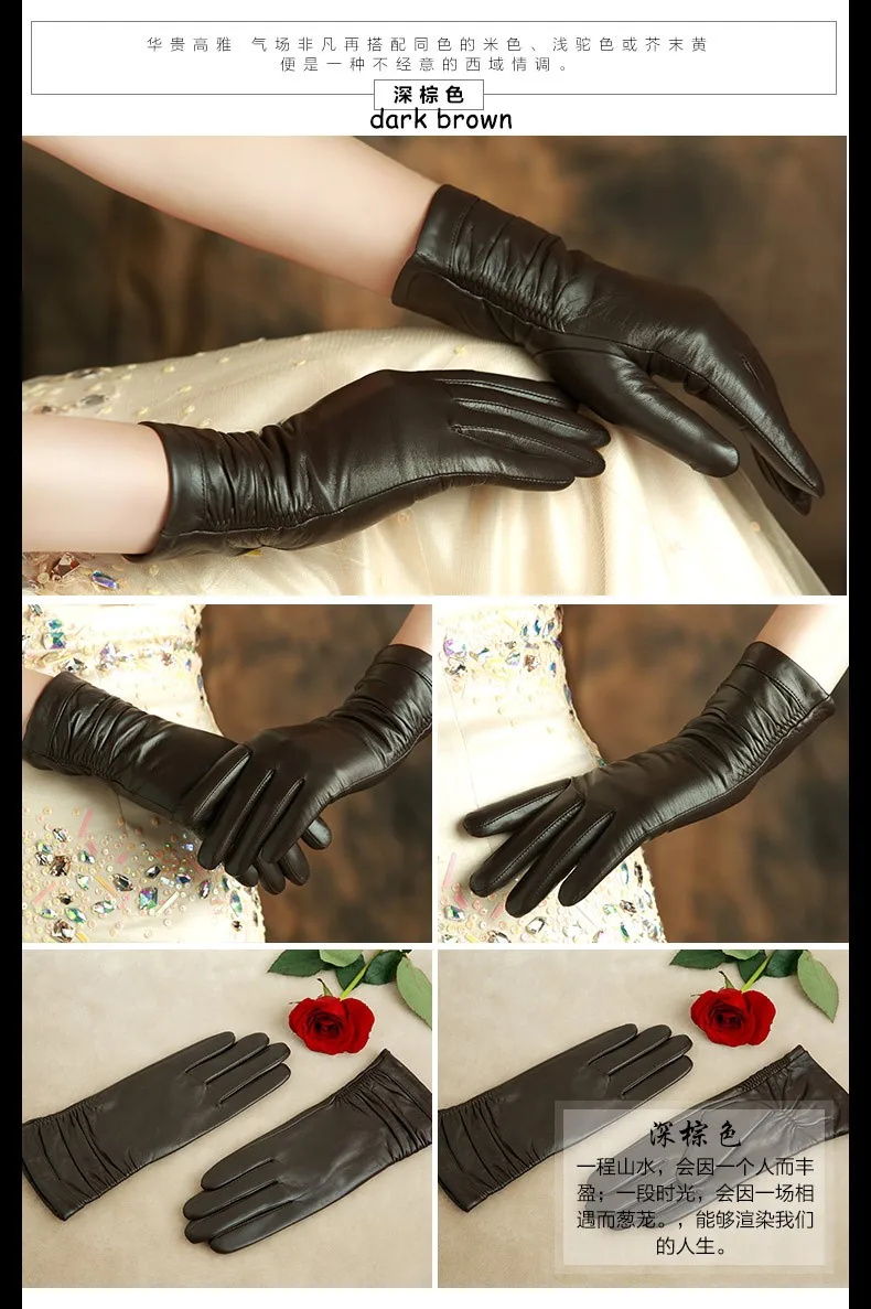 KLSS Брендовые женские перчатки из натуральной кожи высокого качества козья кожа перчатки модный тренд элегантные женские перчатки из