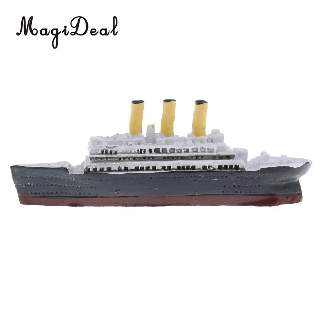 MagiDeal 1Pc DIY Resin Titanic Boat Ship Building Model Scene Scenery Sculpture Layout for Diorama Landscape Prop Kids Toy Decor