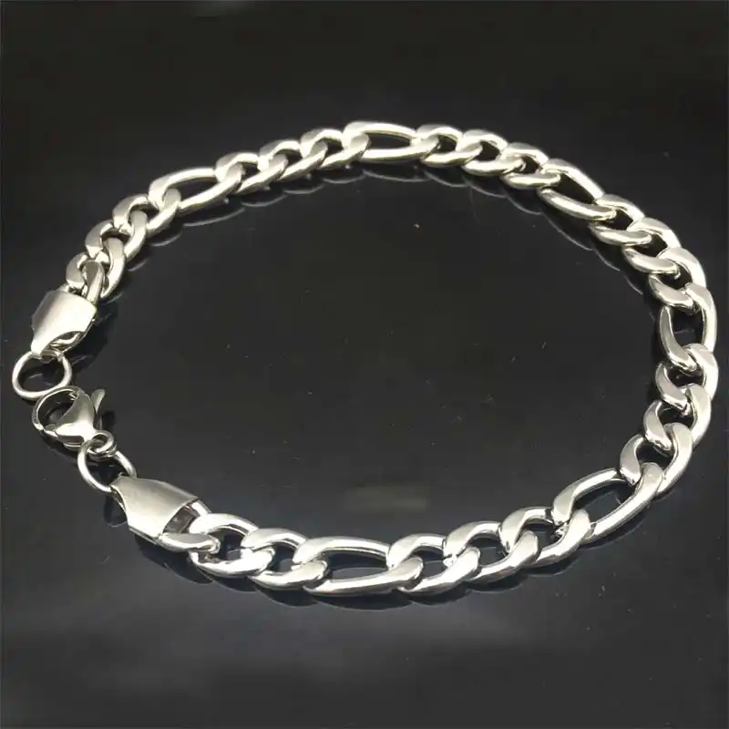 12pcs Whole 7mm Men S Stainless Steel Figaro Chain Link Stainless Steel Figaro Chain Link