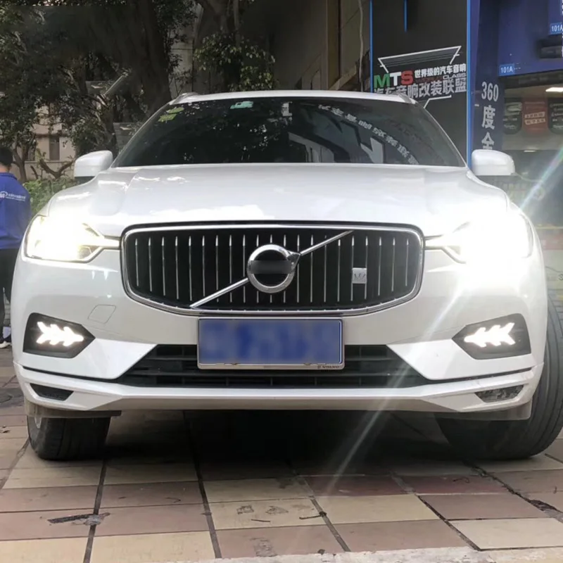

ShenLao 2PCS LED Daytime Running Lights For Volvo XC60 2018 2019 Flowing Turn Signal Relay ABS 12V DRL Fog Lamps led accessories