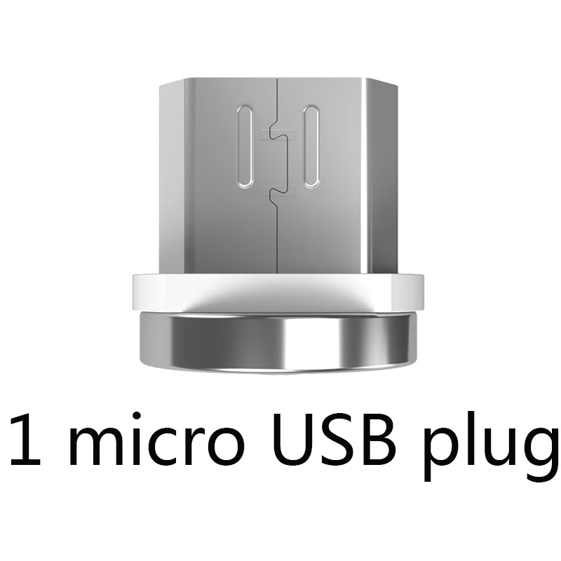 WSKEN Круглый Магнитный кабель, USB C type C Micro USB кабель магнитное зарядное устройство кабели для мобильных телефонов для iPhone 7 8 X USB кабель - Цвет: micro USB plug white