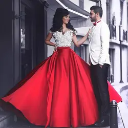 Мода и красивый красный прополочных платья молния цветы рукавов длинные прополочных платья суд поезд линии платья E131