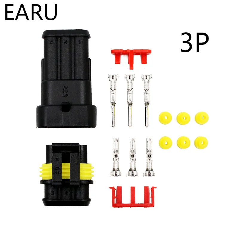 10 комплектов, 1 P, 2 P, 3 P, 4 P, 5 P, 6P AMP, 1,5 герметичный водонепроницаемый электрический кабель, соединитель, розетка, адаптер для автомобиля, авто, Eletronics