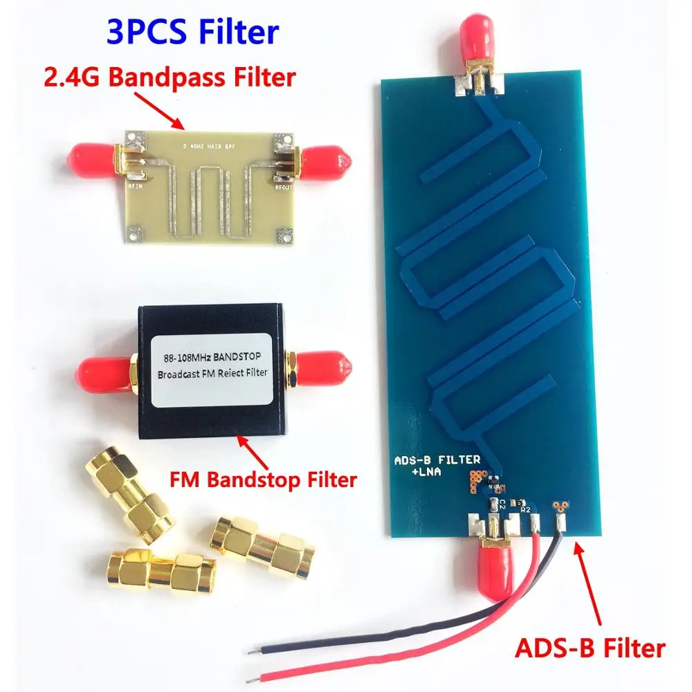 

2.4G WIFI bandpass filter / ads-b 1090mhz bandpass filter / FM 88MHZ-108MHZ bandstop filter