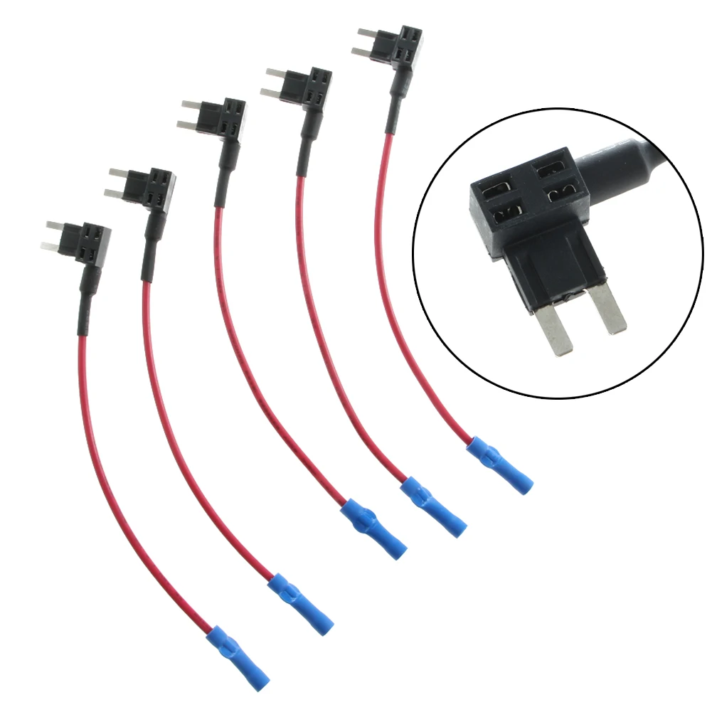 5Pcs ATM Fuse Adapter Tap Dual Circuit Adapter Holder for Auto Car