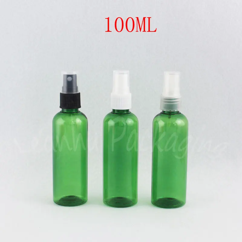 

100ML Green Round Shoulder Plastic Bottle , 100CC Empty Cosmetic Container , Lotion / Toner Travel Packaging Bottle