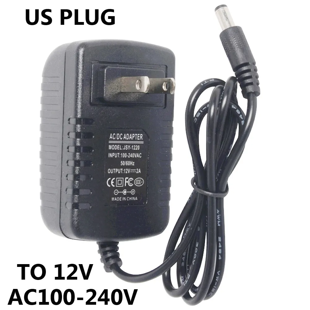 Источник питания 12 В 2A 3A 1A трансформатор 220 в 12 В AC DC светодиодный 12 вольт адаптер 5A 4A Светодиодный драйвер 110 в 230 в 240 В для светодиодных лент светильник - Цвет: Us Plug