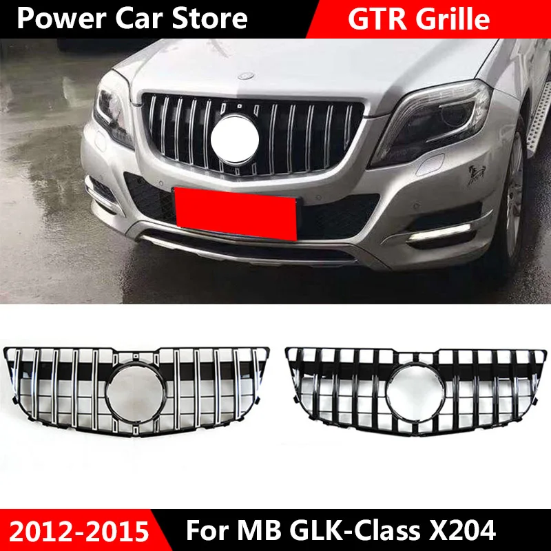 

New GLK X204 GTR Style Chrome Grill Car Front Bumper Grill Grille For Mercedes For Benz GLK X204 GLK250 GLK300 GLK350 2012-2015