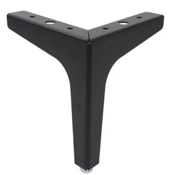 

(Pack of 4pcs) Black Metal Triangular Furniture Legs Support Cabinet Coffee Table Sofa Bed Feet Bed Riser H=115mm/135mm/150/175