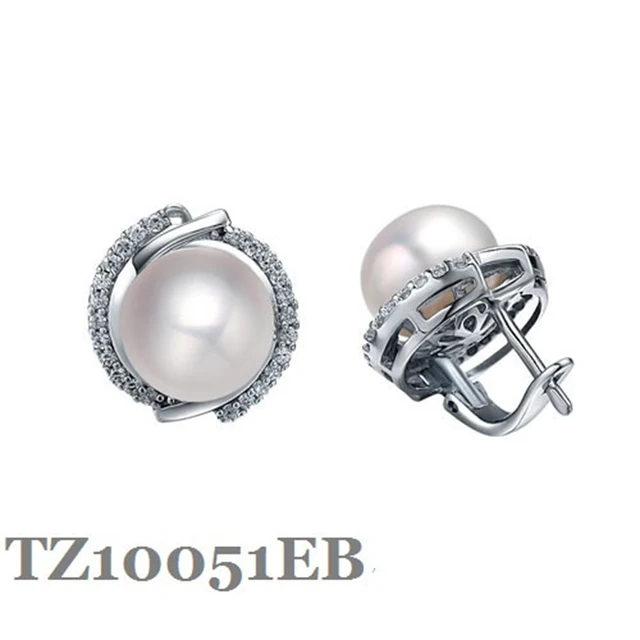 Aliexpress Guaranty Sterling Silver Earring With 9 5 10mm Guaranty Sterling Silver Earring With 9 5 10mm Natural Pearls Fashion Jewelry English Castle Lock Finding