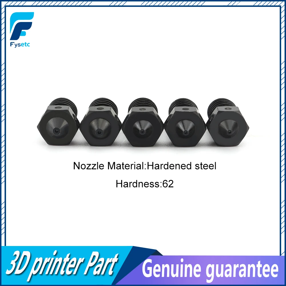 

5pcs Hardened Steel V6 Nozzles For High Temperature 3D Printing PEI PEEK Carbon Fiber Filament For E3D Titan Aero Hotend