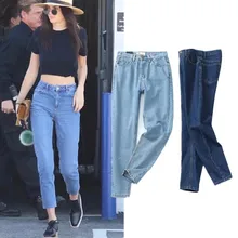 Модные женские джинсы тонкие женские джинсовые брюки с высокой талией