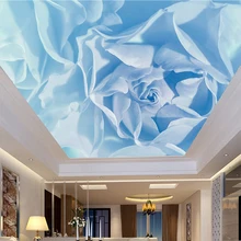 На заказ мечта синяя Роза потолок стены ткань обои для стен 3 d гостиная спальня потолок стены домашний Декор 3D настенные картины