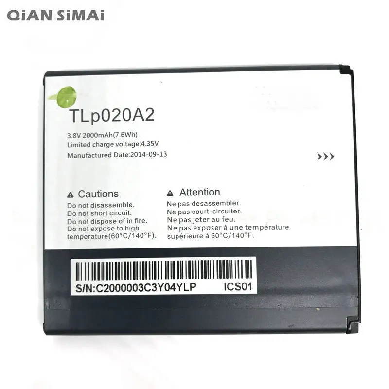 Аккумулятор TLp020A2 для телефона Alcatel One Touch Pop Star LTE A845L / POP S3 OT5050 5050X 2000 мАч 1 шт. |