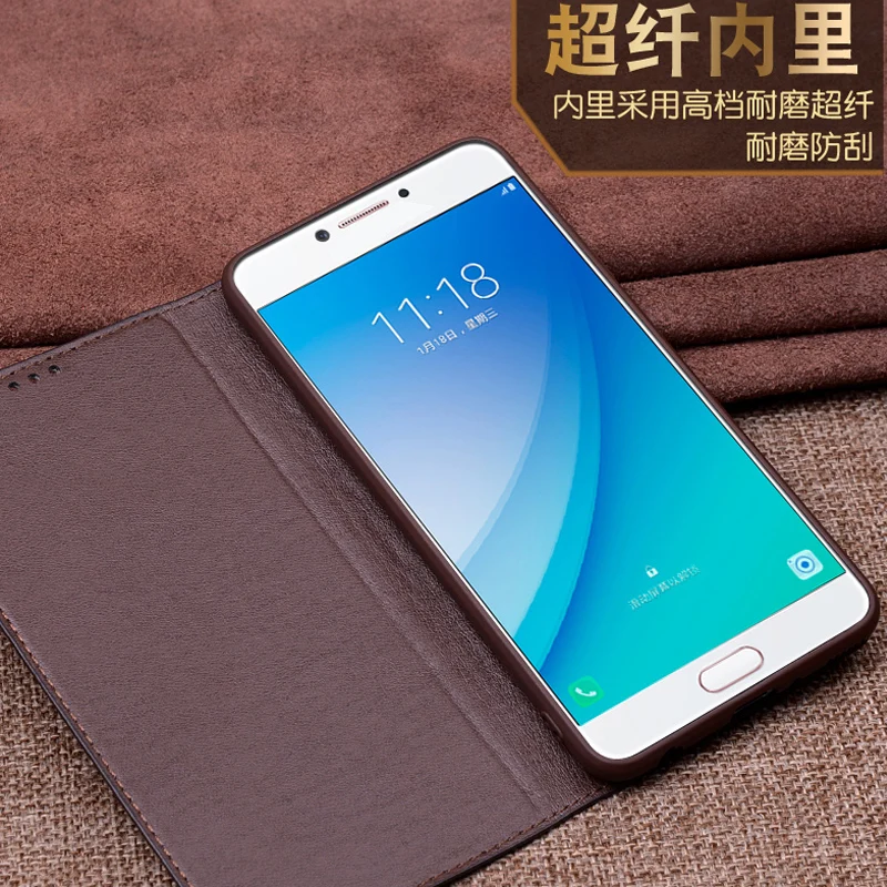 Чехол из натуральной кожи для samsung galaxy C9pro C9000 чехол с откидной крышкой C9 pro
