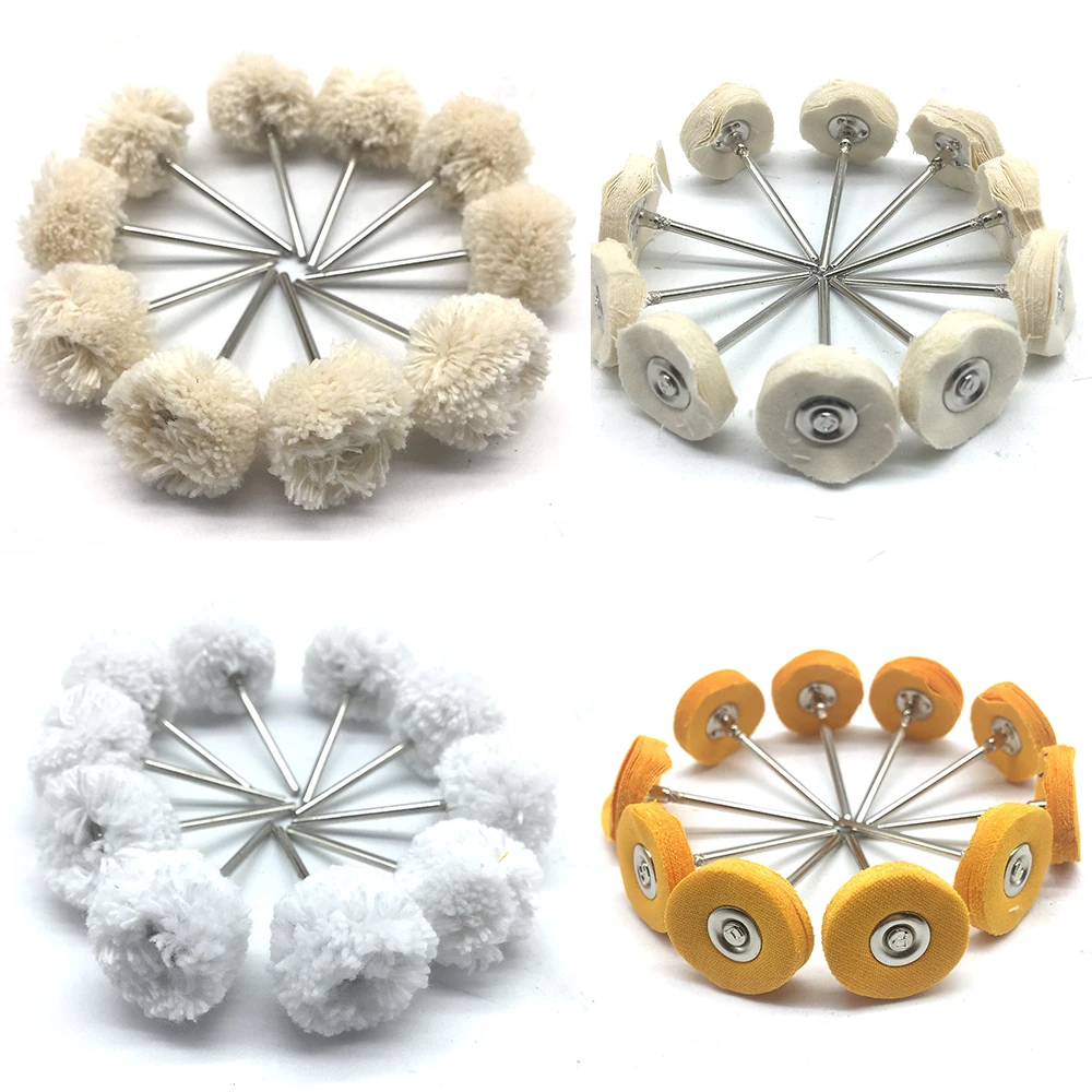 10pcs Polishing Buffing Wool Cotton Wheel Brush for Dremel Rotary Accessory Tool 