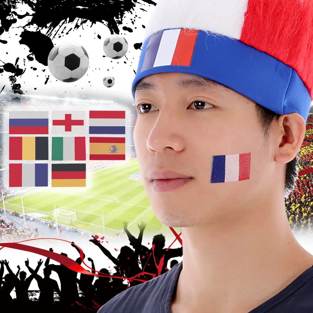 

10pcs/set National Flag Temporary Tattoos Body Face Tattoo Sticker Patriotic Tattoos 16 Countries Optional