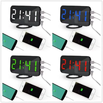 

Hot Sale Lowest PriceLED Digital Alarm Clock With USB Port For Phone Charger Touch-Activited Snooze Table clock