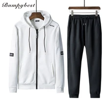 Bumpybeast Мужская Спортивная одежда на осень-зиму Кофты на молнии Повседневная мужская одежда спортивный костюм для бега homme Размер 4XL